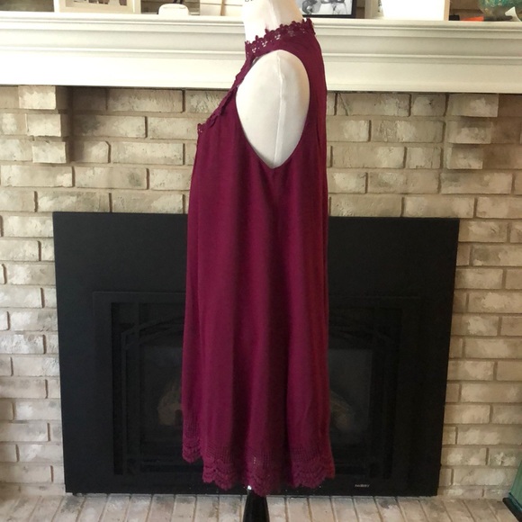 Entro Purple Lace Crest and Trim High Neck BabyDoll Dress size Small - Picture 5 of 13